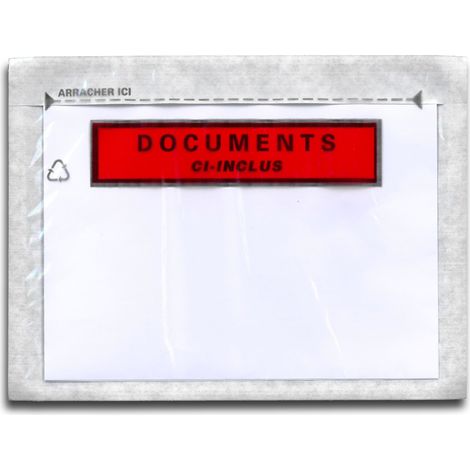 Lot de 100 Pochettes Documents ci-inclus ECO-LIST A6