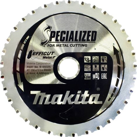 Makita – Lame de scie circulaire 150 mm – B69325 – Ø alésage 20 mm – Épaisseur 1.1 mm – 33 dents pour bois dur (1/2)
