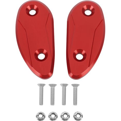 Couvercle de trou de rétroviseur de moto en alliage d'aluminium, plaques de Base bloquées adaptées à CBR1000RR 2020 à 2023 rouge 2 pièces (1/5)