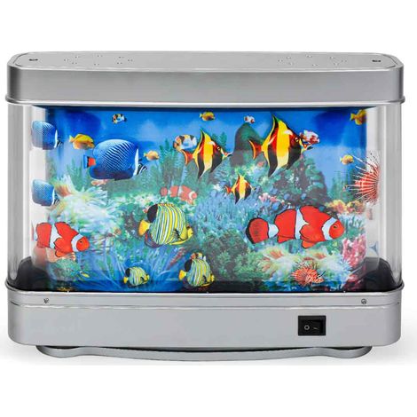 Aquarium , éclairage LED, système d'auto-épuration, 30 x 23 x 7 cm, multicolore (1/5)