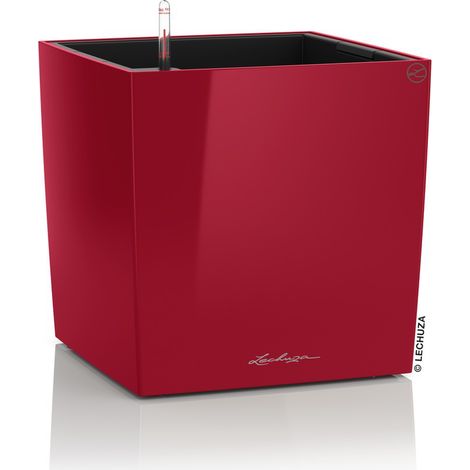 LECHUZA CUBE Premium 40 Komplettset scarlet rot hochglanz
