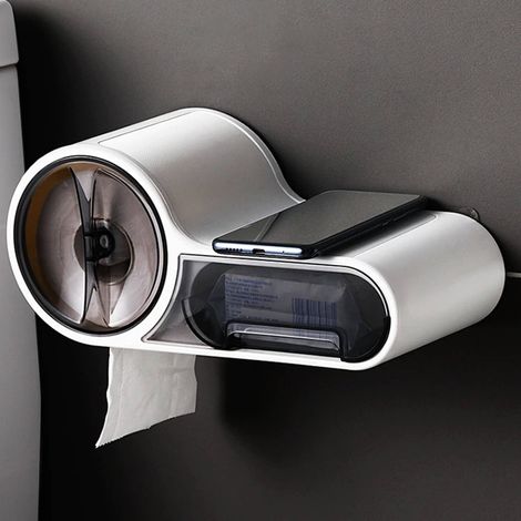Trade Shop - Rollen-Toilettenpapier mit Multifunktionsschublade Wandmontage Badezimmer - (1/5)