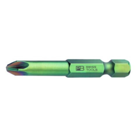 PB Swiss Tools Embout pour Pozidriv, tige E 6,3, Taille empreinte cruciforme / Longueur totale: 3/95 mm