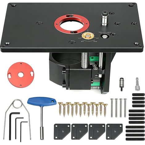 Router Lift Kit, Aluminum Alloy Inverted Router Table Milling Table for Woodworking, Plastic Processing, Modelling (1/5)