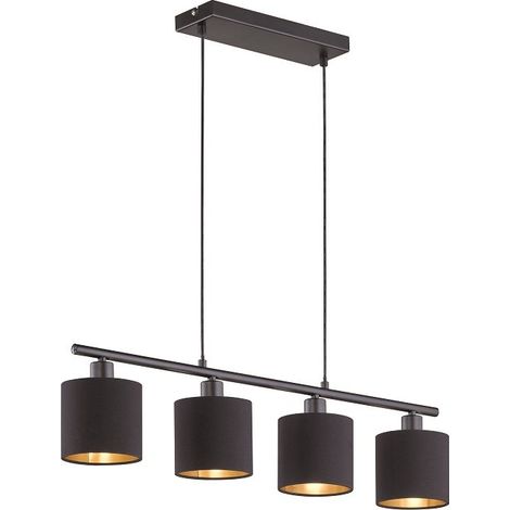 Suspension, Suspension 4 lampes Tommy Noir en Metal, TRIO (1/4)