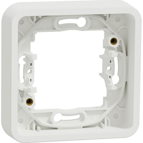 Schneider Electric – Cadre encastré 1 poste blanc IP55 IK08 pour installation intérieure/extérieure – Fixation par vis – MUR39107