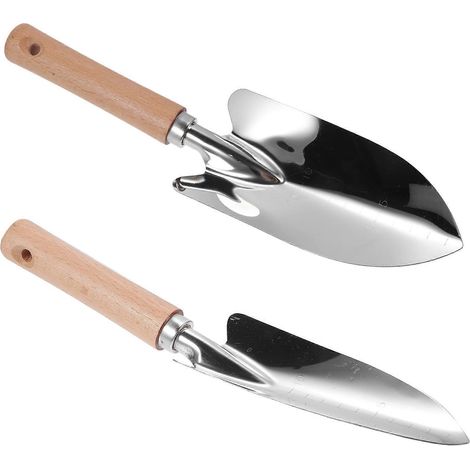 Truelle de jardin compacte en acier inoxydable pour planter et désherber, couleurs assorties. (1/5)