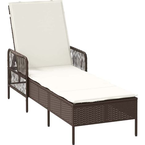 Maison Exclusive - Tumbona Marrón y Crema Blanca 55 x 200 x 92 cm