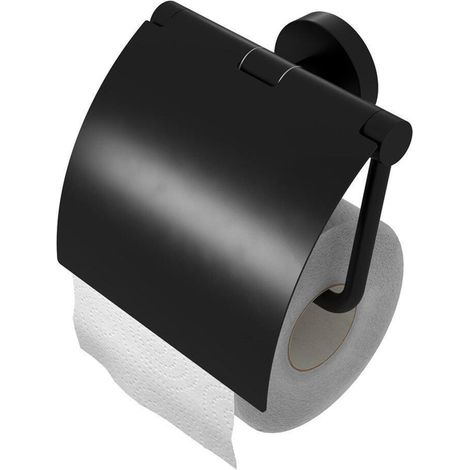 Geesa Nemox Porte-rouleau de papier toilette avec clapet Noir (1/2)