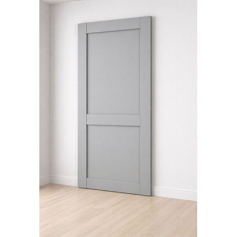 Athena Porta scorrevole a 2 pannelli Grigio chiaro ral 7035 H204 x L73