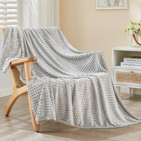 Kuscheldecke Fleecedecke Couchdecke Hellgrau 02-hellgrau 200 x 230cm (1/5)