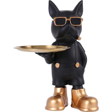 Schlüsselablage für den Schreibtisch, Bulldoggenstatue, dekorative Tischplatte, Aufbewahrung D (1/5)