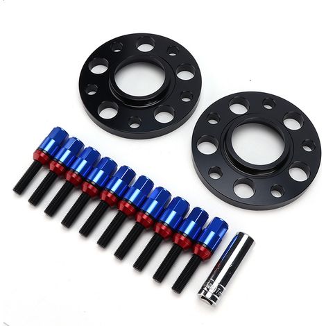 Kit d'entretoises de roue à centrage par moyeu avec bride de 15 mm (0,6 po) et boulons, compatible avec les modèles BMW Série 1, 3, 5, 6, 7 et 8 (Z3, Z8, M3, M5, bleu). (1/5)