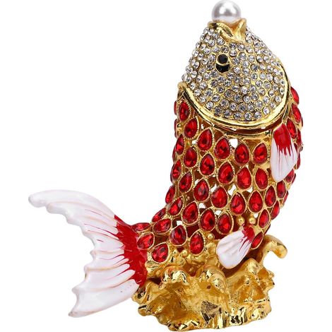 Boîte de Bijoux Brisés de Poisson, Alliage en Alliage en Alliage en Alliage en Métal en Métal Organisateur de Bijoux Multifonctionnel Décoratif pour Anneau, Boucle d'oreille (1/5)
