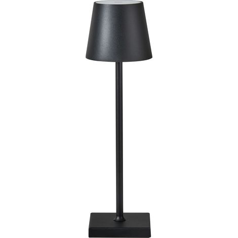 Kabellose LED Tischlampe BACEIRO mit Dimmer Metall Schwarz