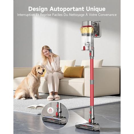 Aspirateur Balai sans Fil, Autonomie Aspirateur sans Fil avec Recharge Murale Écran Intelligent, aspirateur Balai pour Les Poils d'animaux/Tapis/Sols Durs (1/2)