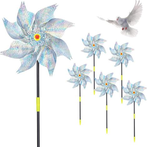 6PCS Moulin à vent, Réflecteur solaire, PVC écologique, Anti-oiseaux, Jardin, Verger, Ferme (1/5)