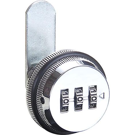 MIMOSON-Cadenas à combinaison numérique sans clé, verrou à came pour armoire, casier, tiroir, boîte aux lettres, etc., couleur argent chromé (2 pièces, argent) (1/4)