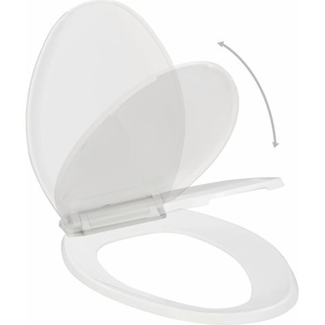 vidaXL Copriwater Ammortizzato a Sgancio Rapido Bianco
