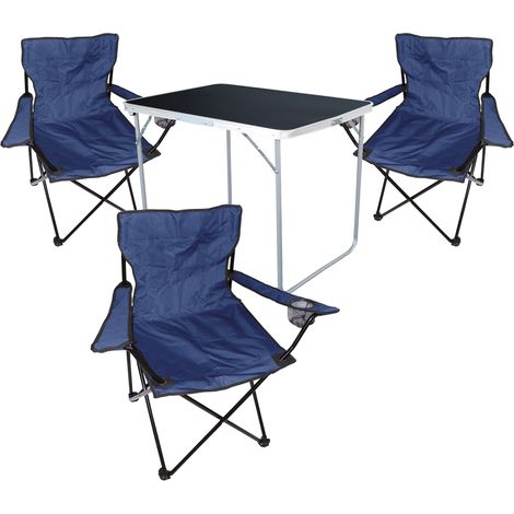 4-tlg Campingsessel Blau + Campingtisch-MMC330871B+3xMPO2431 (1/5)