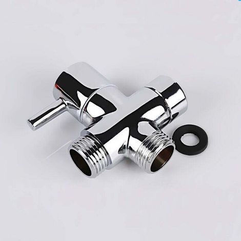 Valve 3 voies G1/2", Valve 3 voies Douchette à main Composantes de douche Accessoires universels Fini chromé (1/4)