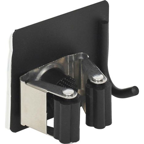Soporte de pared para escobas/fregonas fabricado en metal y plástico. (1/5)