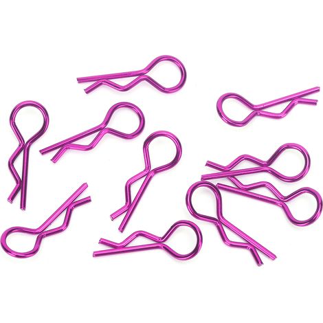 Lot de 10 pinces métalliques en forme de R pour carrosserie de voiture RC, clips violets compatibles 1/5 1/6 1/8 1/10. (1/5)