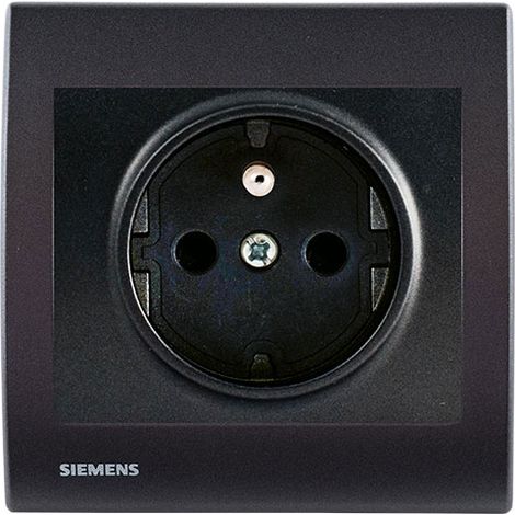 Prise 2P+T Anthracite Delta Iris + Plaque basic Anthracite