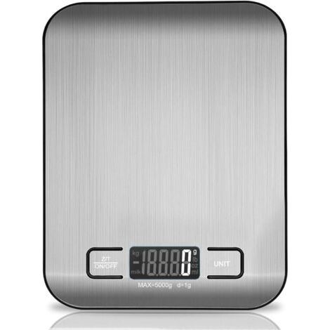 ALLIANDISBalance de cuisine numérique, balance de cuisson électronique en acier inoxydable de 5 kg, balance pour aliments ultra-mince élégante. (1/5)