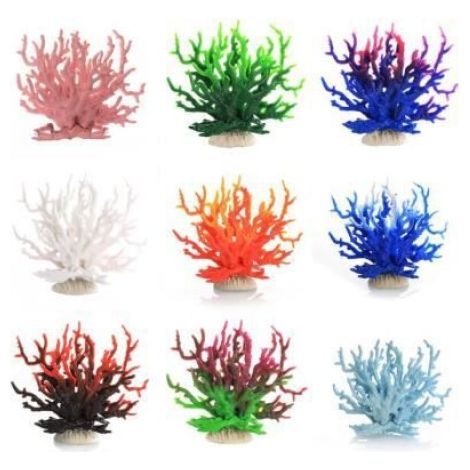 Plante Artificielle - Silicone - Pour Aquarium - 17 x 7 x 14 cm - Blanche (1/2)