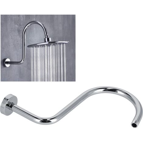 S-förmiger Duscharm aus Edelstahl, höhenverstellbar, Oberfläche aus gebürstetem Nickel, NPT-Schwanenhals-Duschkopf-Verlängerungsrohr, galvanisiert 233. (1/5)