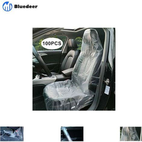 Housses De Siège Jetables 100 Pièces, Housse De Siège En Plastique Transparent Bluedeer (1/5)