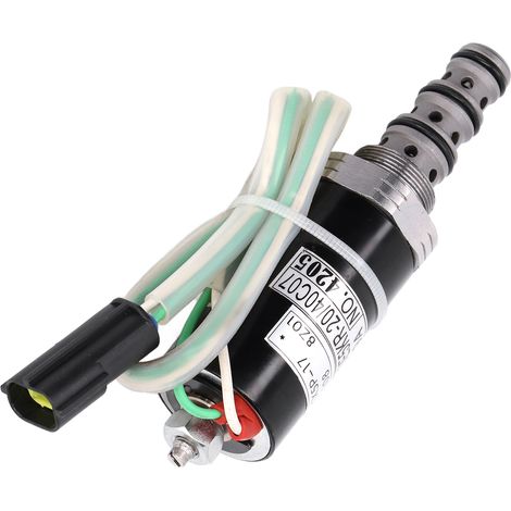 Vanne à solénoïde rotative en acier inoxydable pour pompe hydraulique Kobelco SK200-6E, SK200-3, compatible avec excavatrices SK200. (1/5)