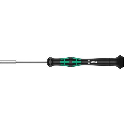 Tournevis électronicien à douille, 5.0 mm x 60 mm, Noir/vert (1/2)