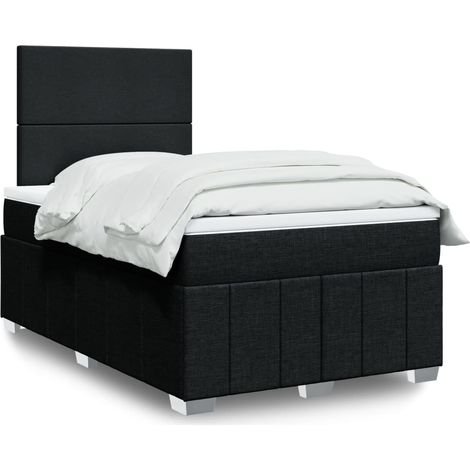 Boxspringbett mit Matratze Schwarz 120x200 cm Stoff