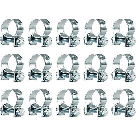 15 Pièces Collier de Serrage Acier Galvanisé 13-15mm Colliers Serrage Collier Durite Réglables pour Pince Collier Echappement Tuyau de Carburant (1/5)