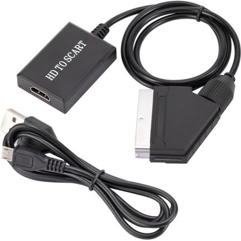 Convertisseur hdmi vers péritel adaptateur audio vidéo hd 1080p pour hdmi vers péritel Sky Box Stb (1/5)
