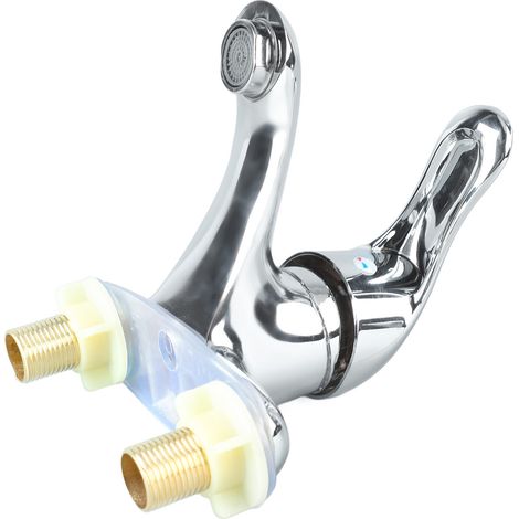Robinet de salle de bain en alliage de zinc à 2 trous, mitigeur eau chaude/eau froide à poignée unique pour la maison et l'hôtel