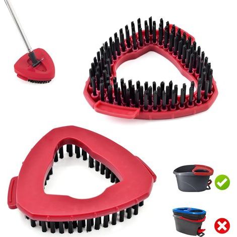 Lot de 2 têtes de balai à récurer de rechange compatibles avec la base de balai rotatif Vileda EasyWring pour nettoyage du sol (2 rouge) (1/5)