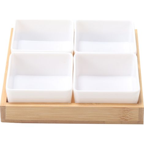 Plateau de service en mélamine pour noix de bambou et bonbons, plat à apéritifs, bol à bonbons (1/5)