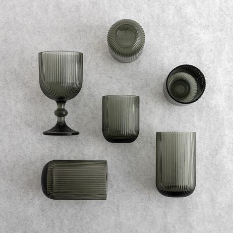 Mopita Rigato set 6 calice vino pasta di vetro grigio 250 ml