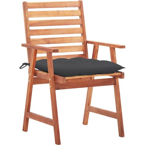 Maison Exclusive - Garten-Essstühle 3 Stk. mit Kissen Massivholz (1/5)