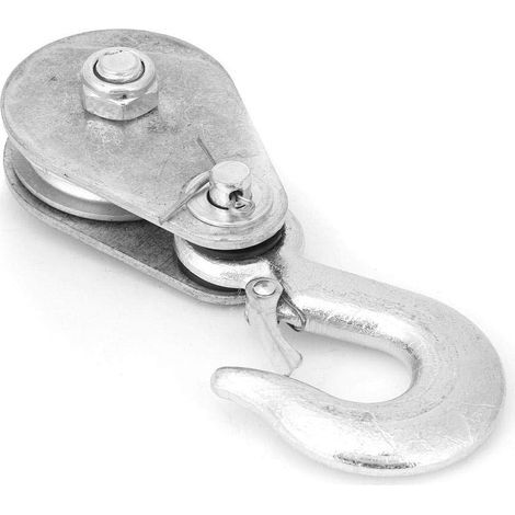 Einzelrollenblock, hochfester Stahl-Hebeseilrollenblock mit Haken, Einzelrollenblock für Haushalts-Skiseilrutschen (1 Tonne) (1/5)