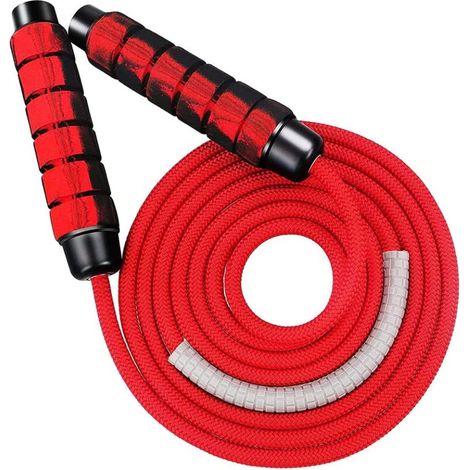 Corde à sauter en coton lourde, réglable, roulements à billes, poignées antidérapantes, pour adulte et enfant – DELKEVIC