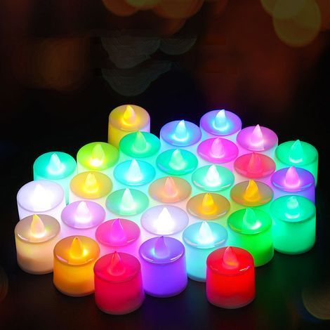 Bougies LED en plastique, style romantique sans fumée, fonctionnant sur piles pour intérieur et extérieur, lumière blanche chaude (1/2)