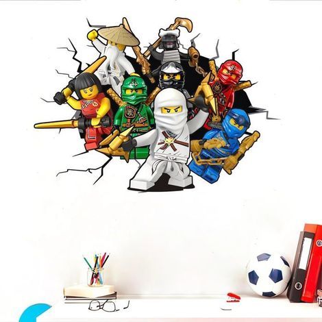 Sticker mural pour chambre d'enfant Motif Manga Art 3D Dessin animé Stickers muraux amovibles Décoration de fond de chambre (1/5)