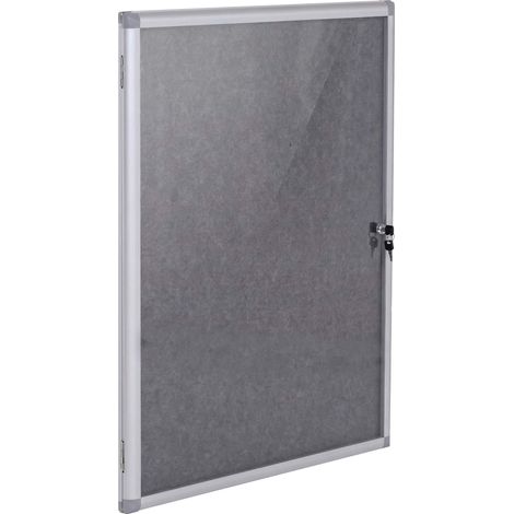 Schaukasten HHG-959, Memoboard Pinnwand mit Filzoberfläche, Aluminium abschließbar inkl. Zubehör 95x68x7cm grau (1/5)