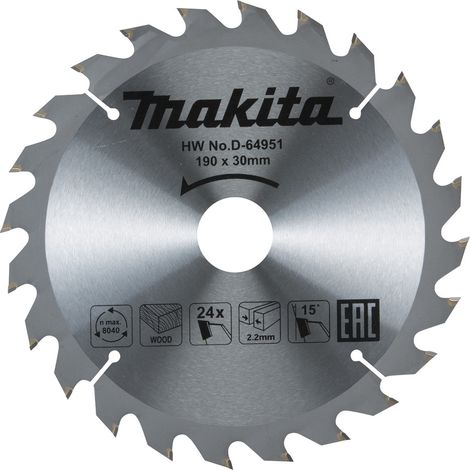 D-64951 Disco sega circolare, Standard T.C.T. 190 x 30 mm, 24 D