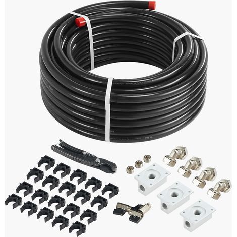 VEVOR Kit di Tubi per Compressore deAria, 30,48 m x 19,05 mm, Sistema di Tubazioni per Aria Compressa in HDPE-Alluminio, a Prova di Perdite, Resistente alla Pressione per Garage e Officine, Nero (1/5)