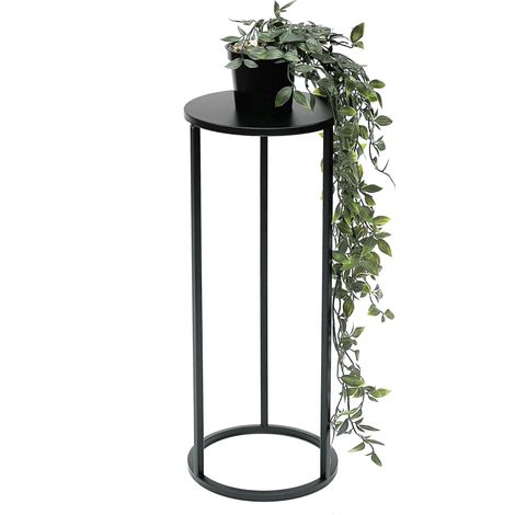 DanDiBo Blumenhocker Metall Schwarz Rund 50 cm Blumenständer Beistelltisch 96316 S Blumensäule Modern Pflanzenständer Pflanzenhocker (1/5)